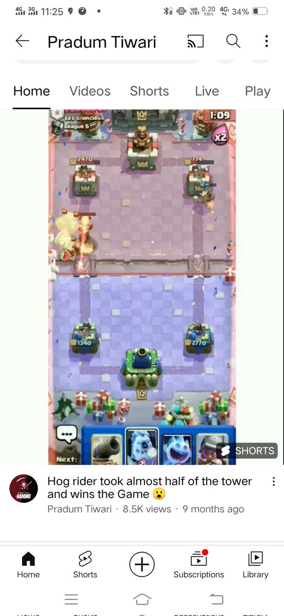 PradumCR's tweet photo. Found out an old video of mine playing 2.6 and winning the game.  💪🤣😂 
#ClashRoyale #oldvideo #noclashraidschess #pradumtiwarigaming 
#goodolddays #hogrider #musketeer #icespirit #gamer #YouTuber https://t.co/vpmXabuHsP