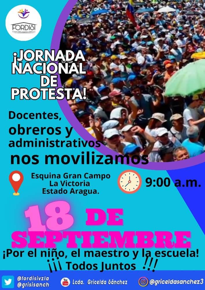 Vamos todos a la gran #JornadaNacionalDeProtestas  #18septiembre