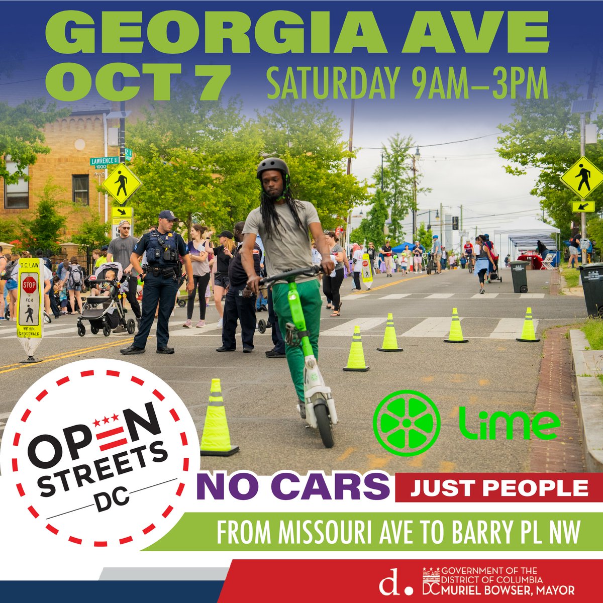 Don't miss the final #OpenStreetsDC event of the year! Join us on #GeorgiaAvenueNW for a memorable car-free experience. Enjoy three miles of safe spaces with activities for all ages and abilities. Visit openstreets.dc.gov for more info and save the date for Oct 7, 2023!