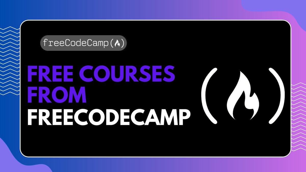 alifcoder's tweet image. 5 FREE Courses from FreeCodeCamp for
Developers🚀

1. Responsive Web
freecodecamp.org/learn

2. JavaScript


3. Front-End Libraries


4. Data Visualization


5. Relational Databases
…