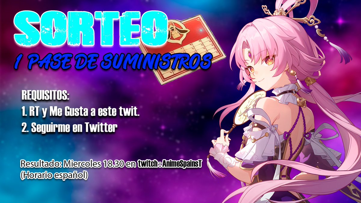 GachaSpain's tweet photo. SORTEO #HonkaiStaiRail #Genshin 

Por la salida de Fu Xuan voy a sortear una bendicion del Honkai o del genshin

Requisitos-> Seguirme, Me gusta y RT 

El resultado lo dare por mi canal de Twitch https://t.co/QosNZFTuIt
Donde todos los meses hago sorteos para seguidores.

SUERTE! https://t.co/8qrl8MiMba