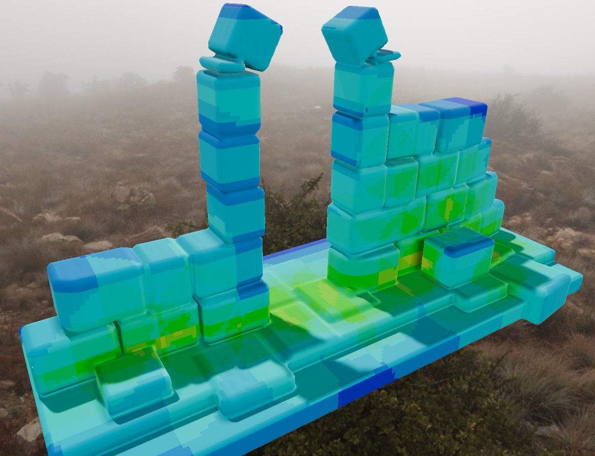 galloscript's tweet image. Some WIP &quot;how many SDF primitives are contributing this voxel&quot; screenshots, between 1 and 16+. This weekend I just implemented a bricks renderer (instead of full screen raymarching) that is veeeeery slow, so nothing new to show for now... 😓🙏 #OpenGL #Graphics #GFX #Shader