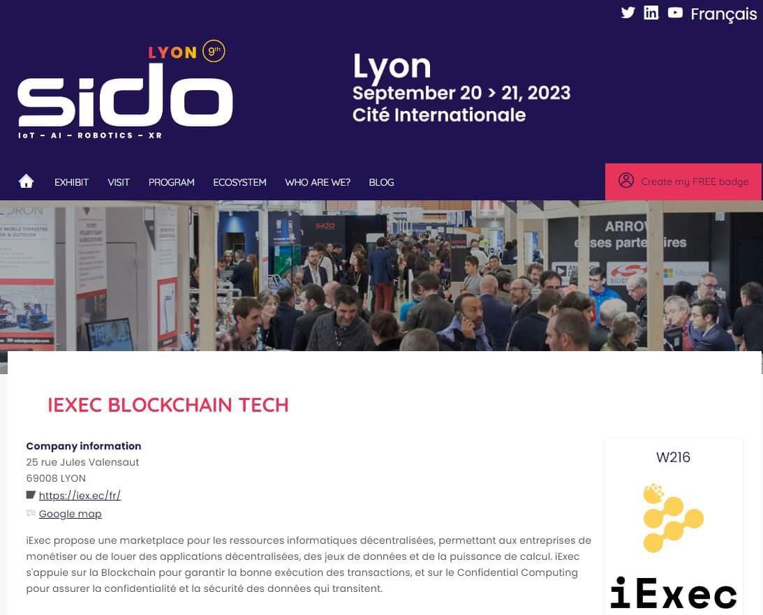 Gladiator_7788's tweet image. Visit booth W216 hosted by @iEx_ec at @SIDOevent and explore the forefront of IoT, AI, XR, and robotics technologies driving business transformations. 🌟🚀 

#SIDO #Innovation #France $RLC