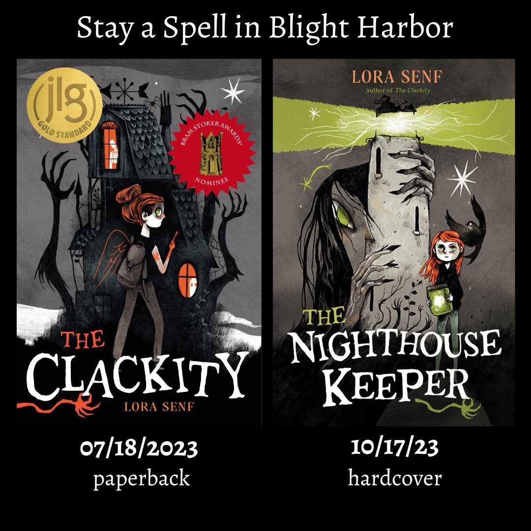 🕷️🖤💀GIVEAWAY💀🖤🕷️

One month until THE NIGHTHOUSE KEEPER is out! So, I'm giving away a signed hardback of THE CLACKITY. If you've been thinking about reading it, now's your chance! 
Just 🖤, rt, and tell me your fave mg horror book (always looking for new reads). Ends 9/21/23.
