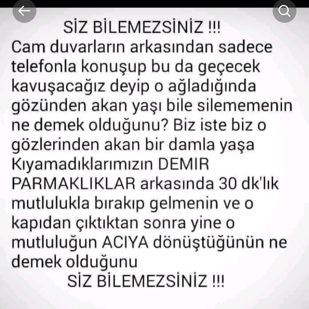 4/4 yatan mahkumlarımızı görün artık çok birşey istemiyoruz!!!  <a href="/yilmaztunc/">Yılmaz TUNÇ</a> <a href="/AYMBASKANLIGI/">Anayasa Mahkemesi</a> <a href="/RTErdogan/">Recep Tayyip Erdoğan</a> AF İSTİYORUZ