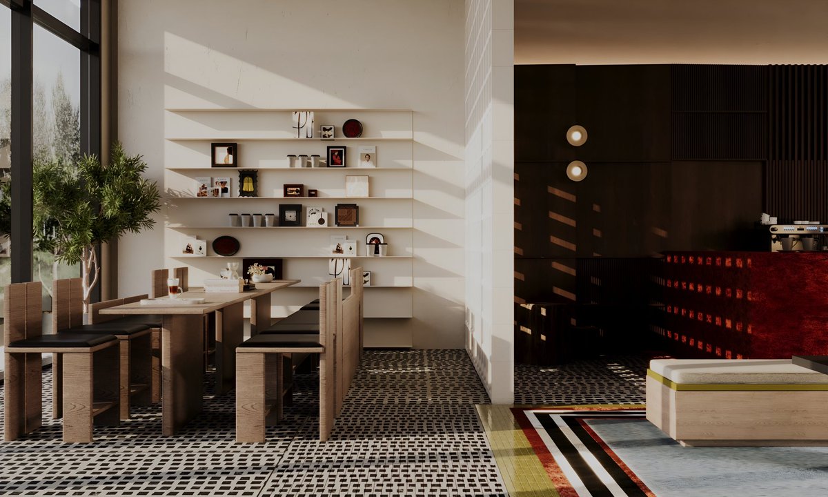SibylDesignCo's tweet photo. From the #archive 

Designing a harmonious blend of tradition and modernity. A cafe's ambiance is a testament to the rich cultural heritage of Saudi while embracing contemporary aesthetics. A fusion of earthy tones and desert-inspired hues. 

#sibyl #SaudiArabia #design #interior https://t.co/DPhGJhevIH