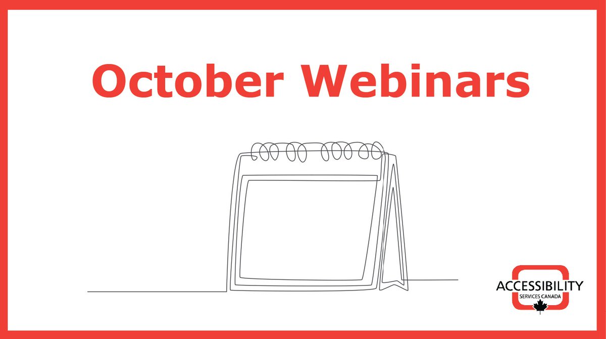NSaccessibility's tweet photo. Looking to sign up for #accessibility training in October? In addition to our #OnDemand courses, we are offering:
- Creating Accessible #Video Content
- Accessible #GraphicDesign

Sign up now! https://t.co/H3Kzg45eJX https://t.co/u0e172O2Xp