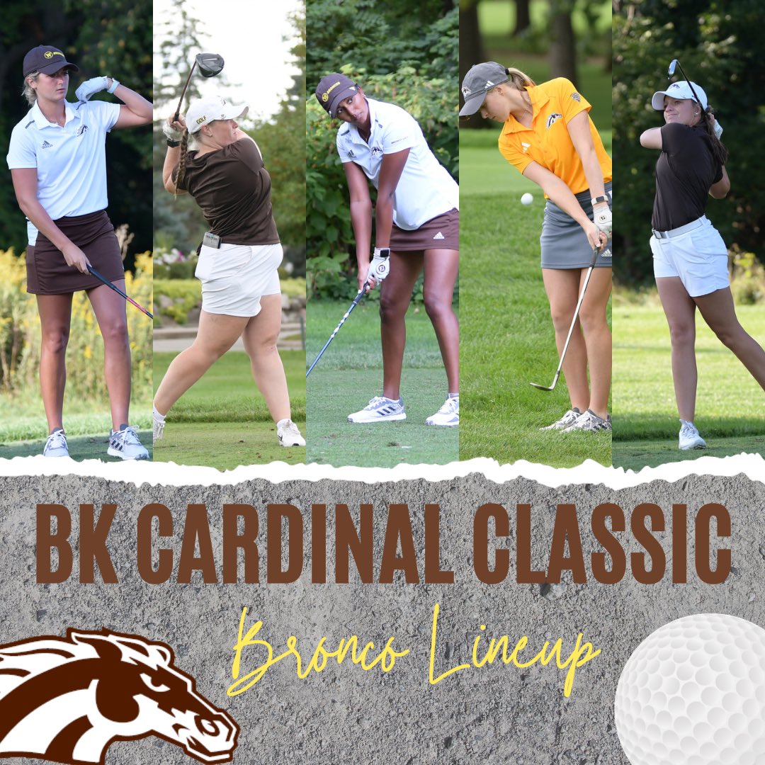 WMUGolf's tweet photo. The BK Cardinal Classic starts tomorrow, Sept.18-19!!  Follow your Broncos via GolfStat!!  #gobroncos #CHAMPION #theclimb https://t.co/8aJtrh5Wkq