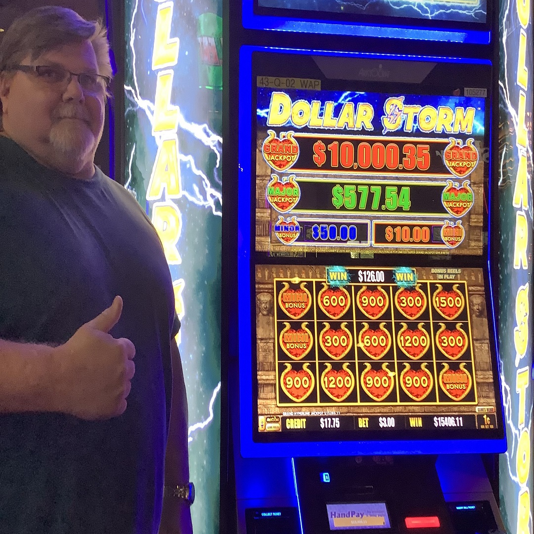 MohawkCasino's tweet image. Shoutout to Keith on his $𝟏𝟓,𝟒𝟎𝟔.𝟏𝟏 💲Dollar Storm 🌩️  win! #mohawkcasino #dollarstorm #handpay #callattendant #jackpot #casinoslots