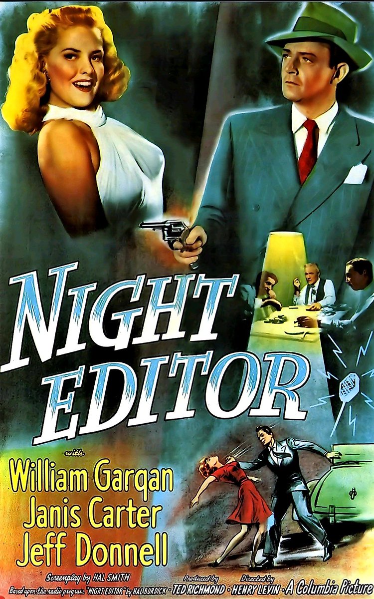 📽 #FilmNoir #MoviePoster 🎬 'Night Editor' (1946) Janis Carter