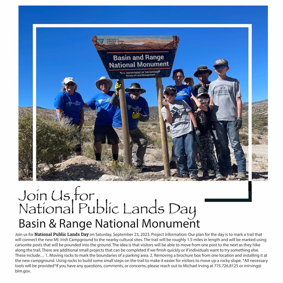This Saturday!

#basinandrangenationalmonument #friendsofbasinandrange #nevada #publiclands #friendsofbasinandrangenationalmonument #basinandrange #nationalpubliclandsday