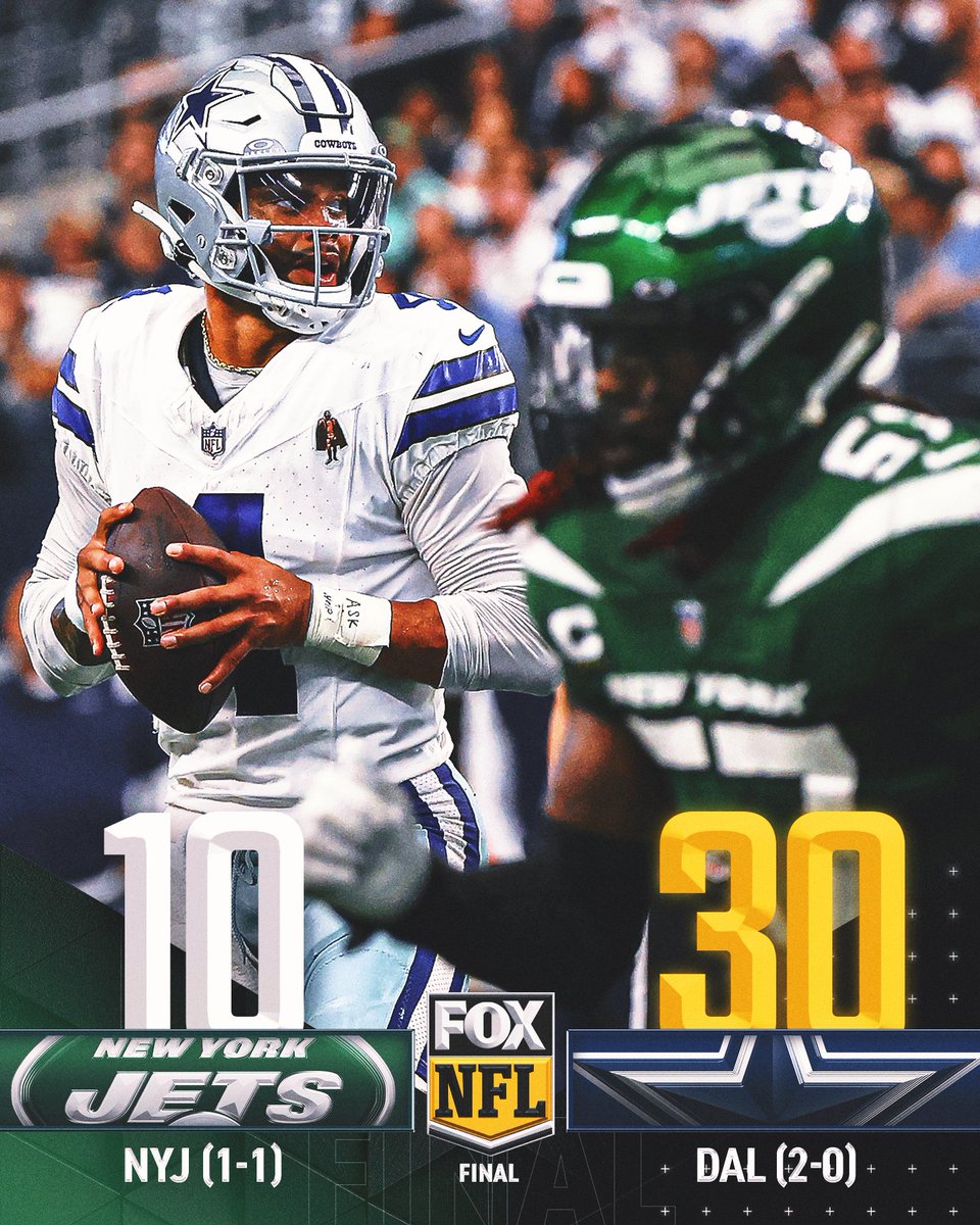 NFLonFOX's tweet photo. The Cowboys advance to 2-0 on the season 👏🤠 #DallasCowboys https://t.co/P9v0jlVgc7