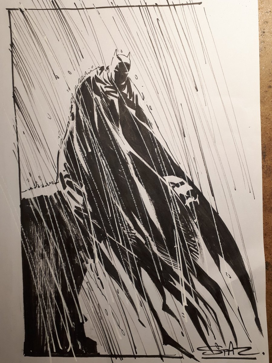 Just managed to squeeze in a cheeky 'Batman on a gargoyle in the rain' sketch for #BatmanDay , & now to bed!