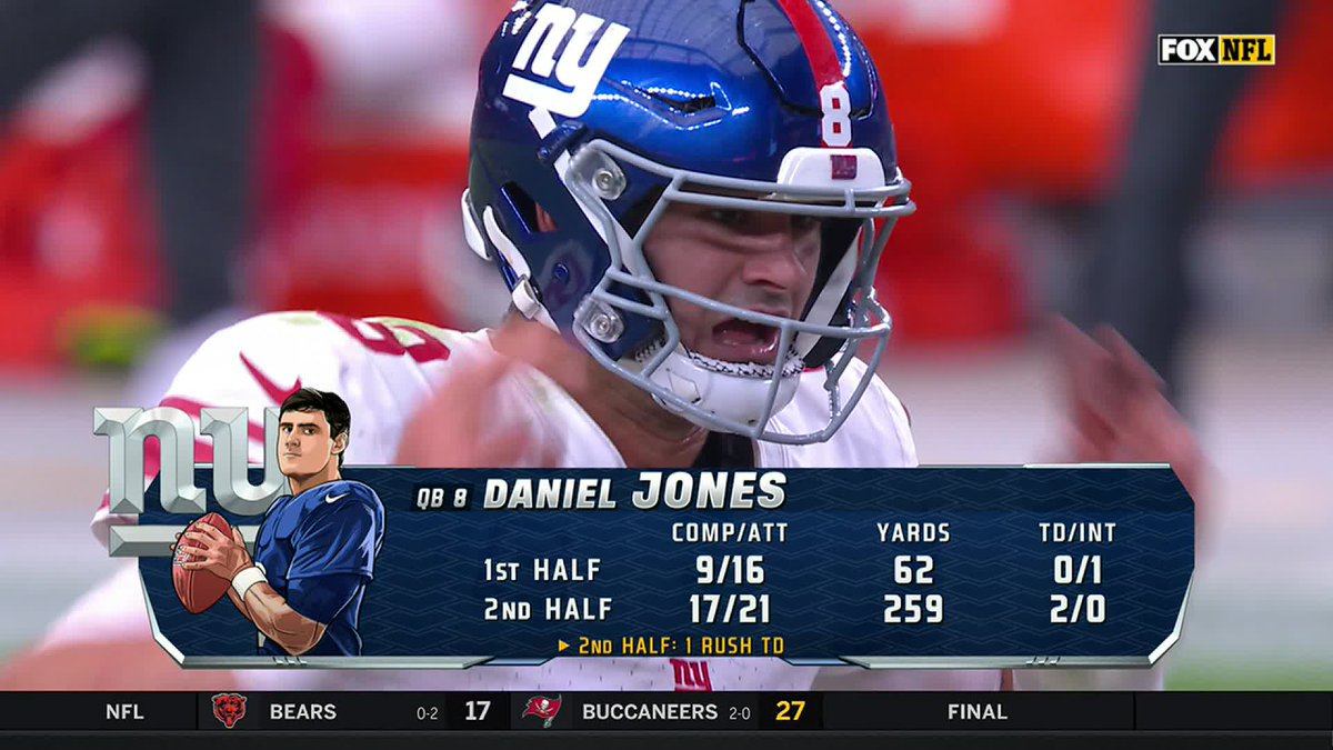 NFL's tweet image. No quit in @Daniel_Jones10 😤 

#NYGvsAZ
