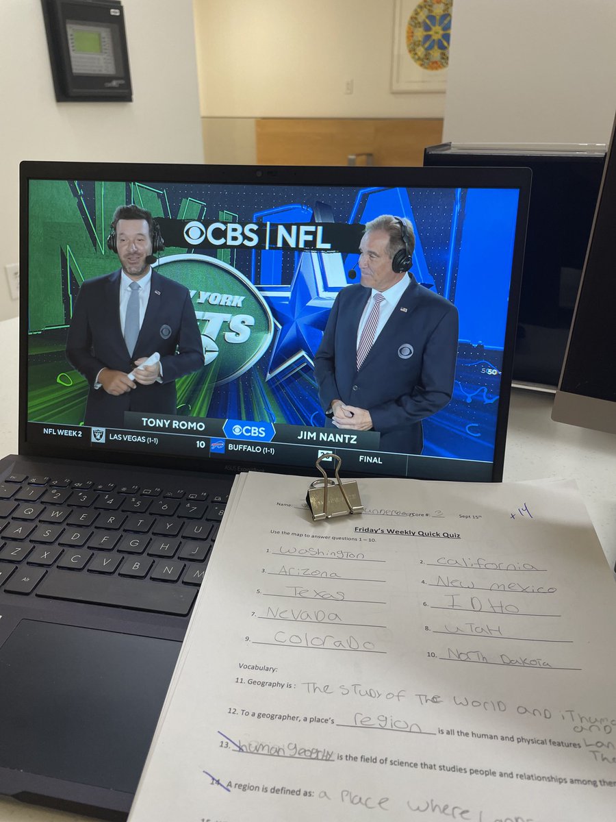 It’s Sunday night in September!  Back to grading papers and watching NFL!  ⁦<a href="/WickMiddle/">Wickliffe MS</a>⁩