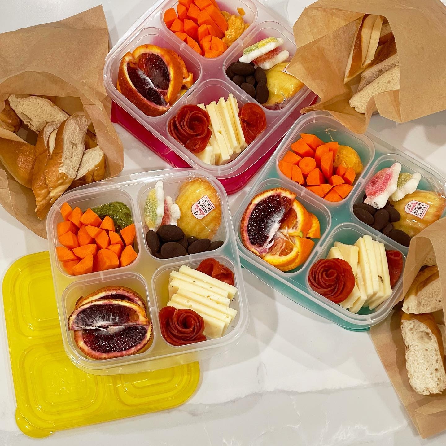 EasyLunchboxes on X: Who doesn't love a charcuterie board on-the-go?  @luncheswiththeseasons made an adorable charcuterie-inspired snack box in  our 4-compartment snack container. What would you add to your charcuterie  box? Let us