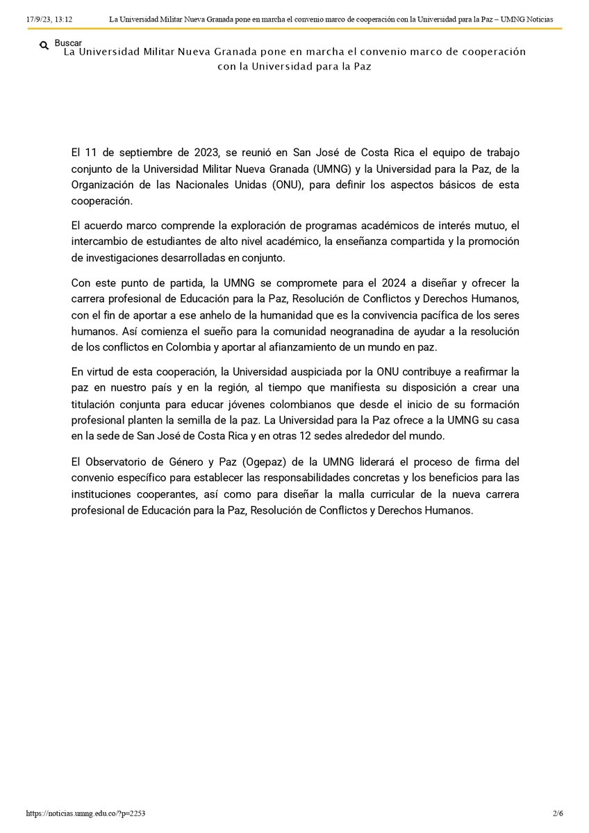 melucame's tweet photo. Avanza la cooperación para la paz  en la UMNG con el liderazgo de nuestro Observatorio de paz y género. Ogepaz. La Universidad auspiciada por la ONU manifiesta su disposición a crear una titulación conjunta para educar jóvenes colombianos para que planten la semilla de la paz. https://t.co/IPvDxL5BSx