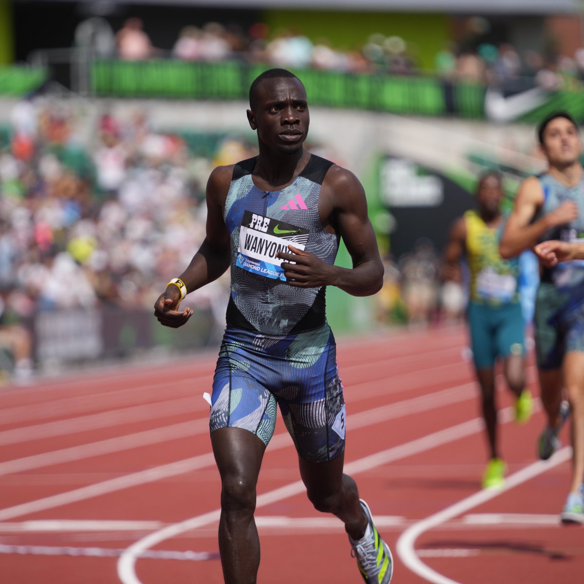 WorldAthletics's tweet photo. WORLD LEAD FOR WANYONYI

Kenya's Emmanuel Wanyonyi upsets world champion Marco Arop to win the men's 800m #DiamondLeague title in 1:42.80.

📸 @matthewquine https://t.co/FJeBDxOTqe