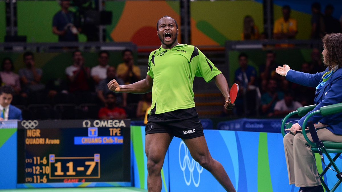 MakingOfChamps's tweet photo. AFRICAN CHAMPION! Yet again, Nigeria's Quadri Aruna has risen to the pinnacle of African Table Tennis, successfully defending his men's Singles title after thumping Egypt's Ahmed Saleh to win GOLD at the ITTF Championships in Tunis. Aruna was at his dominant best, putting away Saleh in a 4-0 (11-2, 12-10, 11-6, 11-6) victory. 

Aruna🇳🇬 ....King of Africa👏👏
