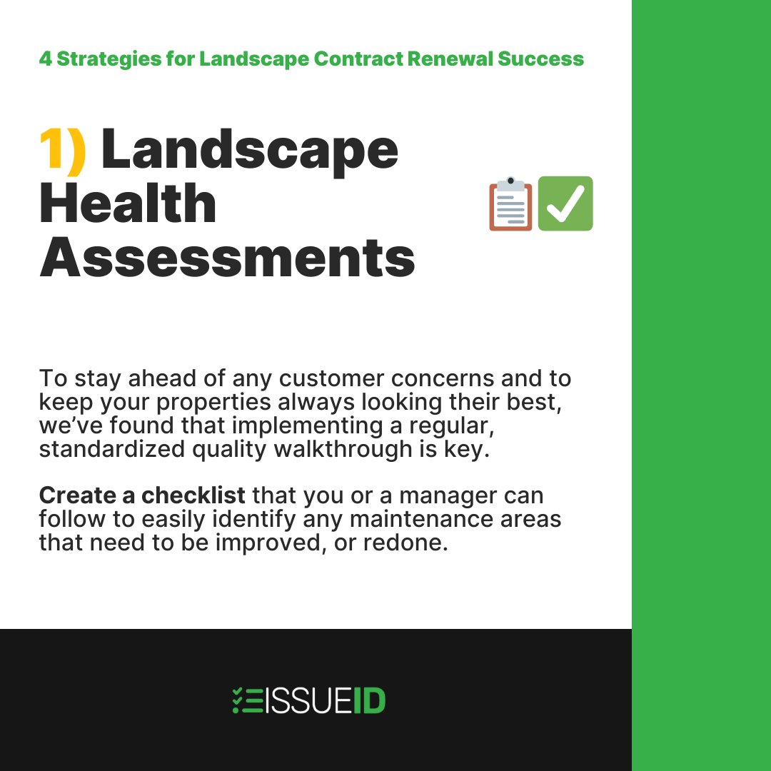 issue_id's tweet image. 🍂4 Strategies for Landscape Renewal Success🍃 
1️⃣ Landscape Health Assessments 📋✅
2️⃣ Recommend Property Improvements 🌱🌷
3️⃣ Transparent &amp;amp; Regular Communication 📢🏡
4️⃣ Collaborative Planning 🤝📆
Find ways to increase touch points all year. #LandscapeTips #CustomerRetention