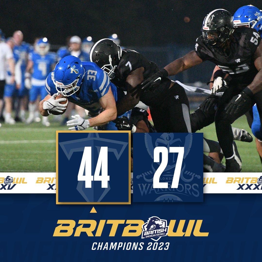 British American Football (@bafaofficial) on Twitter photo Back to back!
The <a href="/ManchesterTitan/">Manchester Titans</a> are your 2023 #BritbowlXXXV Champions
Manchester secure their second consecutive National Championship with a 44-27 victory over the <a href="/LondonWarriors/">London Warriors</a>
#BritishAmericanFootball #BestOfBritball Back to back!
The <a href="/ManchesterTitan/">Manchester Titans</a> are your 2023 #BritbowlXXXV Champions
Manchester secure their second consecutive National Championship with a 44-27 victory over the <a href="/LondonWarriors/">London Warriors</a>
#BritishAmericanFootball #BestOfBritball