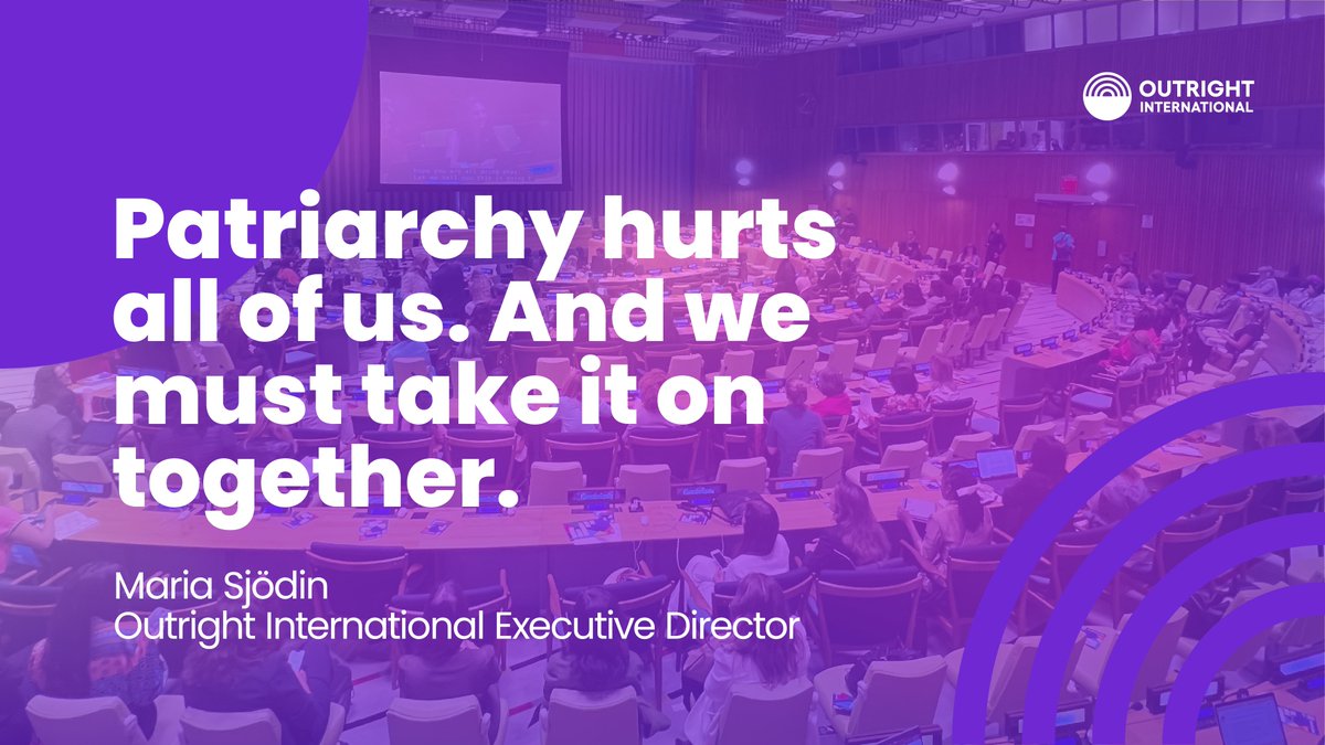 OutrightIntl's tweet image. The same restrictive gender roles that limit women and girls hurt LGBTIQ people, too.

At #GenerationEquality #SDGActionWeekend with @UN_Women, Outright’s Executive Director Maria Sjödin ensured that vital conversations about gender equality continue to include LGBTIQ people.