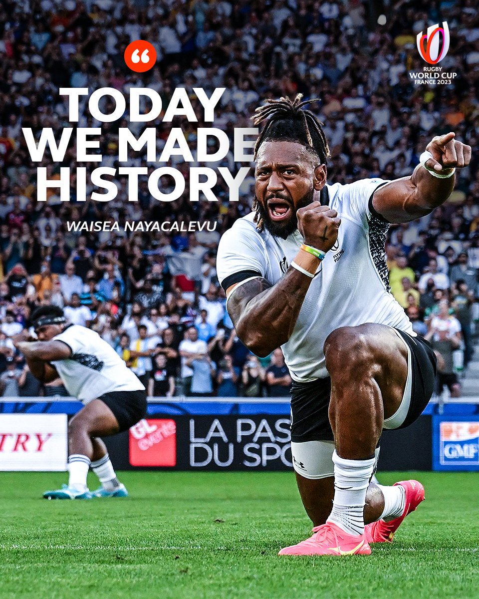 rugbyworldcup's tweet photo. Fiji make their mark on #RWC2023

 #AUSvFIJ https://t.co/koqzhPp1N9