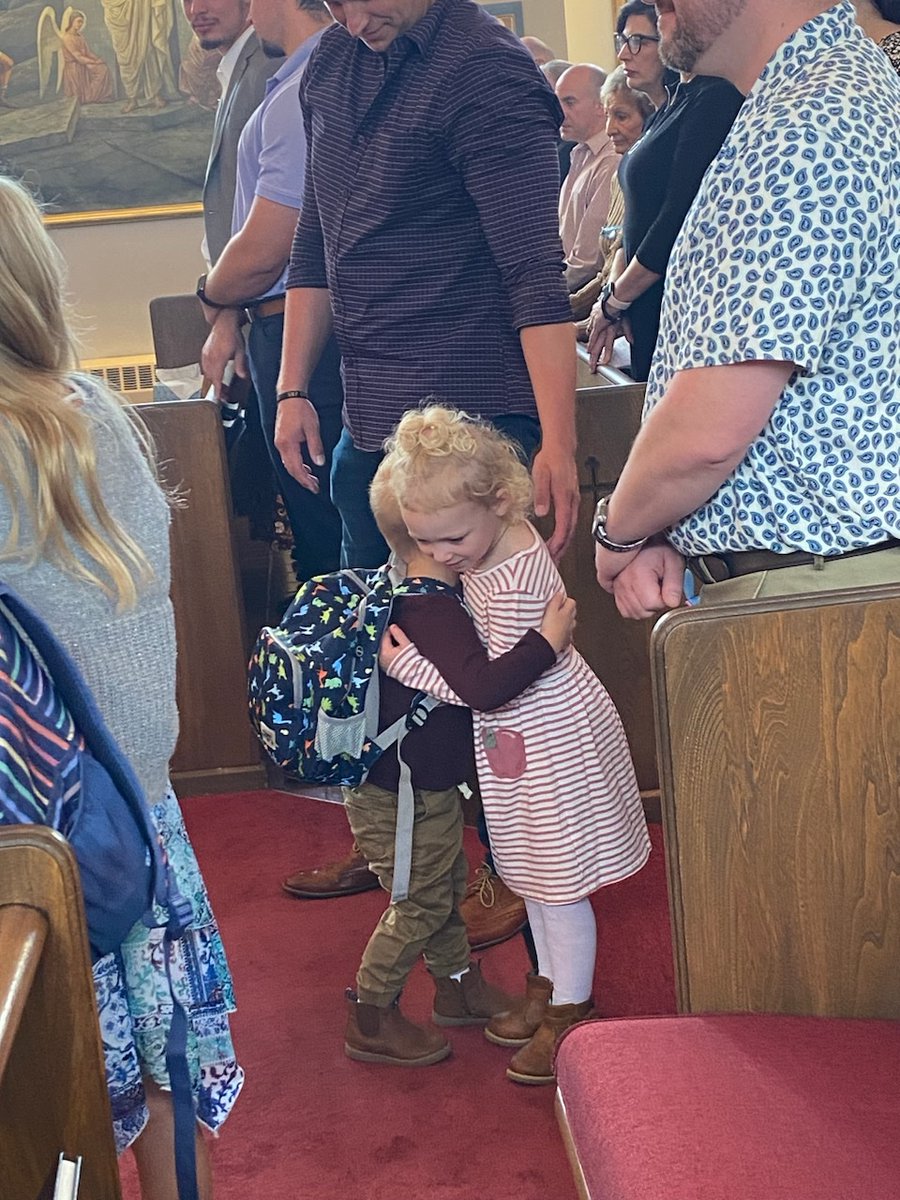 StSavaSerbOrth's tweet image. The first day of Church School! Our youth wanted their photo taken with Fr. Stevo after the Blessing of their New Backpacks! 🙏❤️☦️ God Bless and Many Years! #LastingMemories #Friendships
