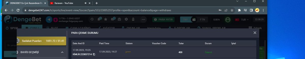#DengeBetCekim
@DengeBet2023
#DengeBet
cekım2 dakkada odendı teskkuler denge bettt