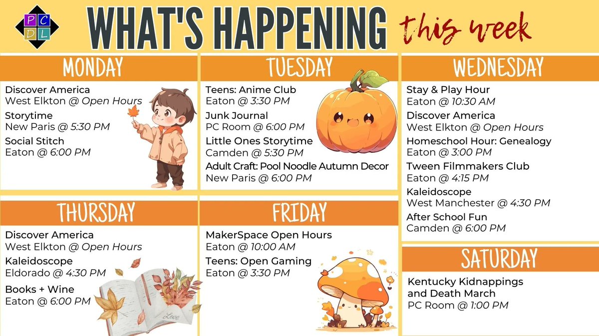 Take a look at what's happening this week - for more information, visit preblelibrary.org/events