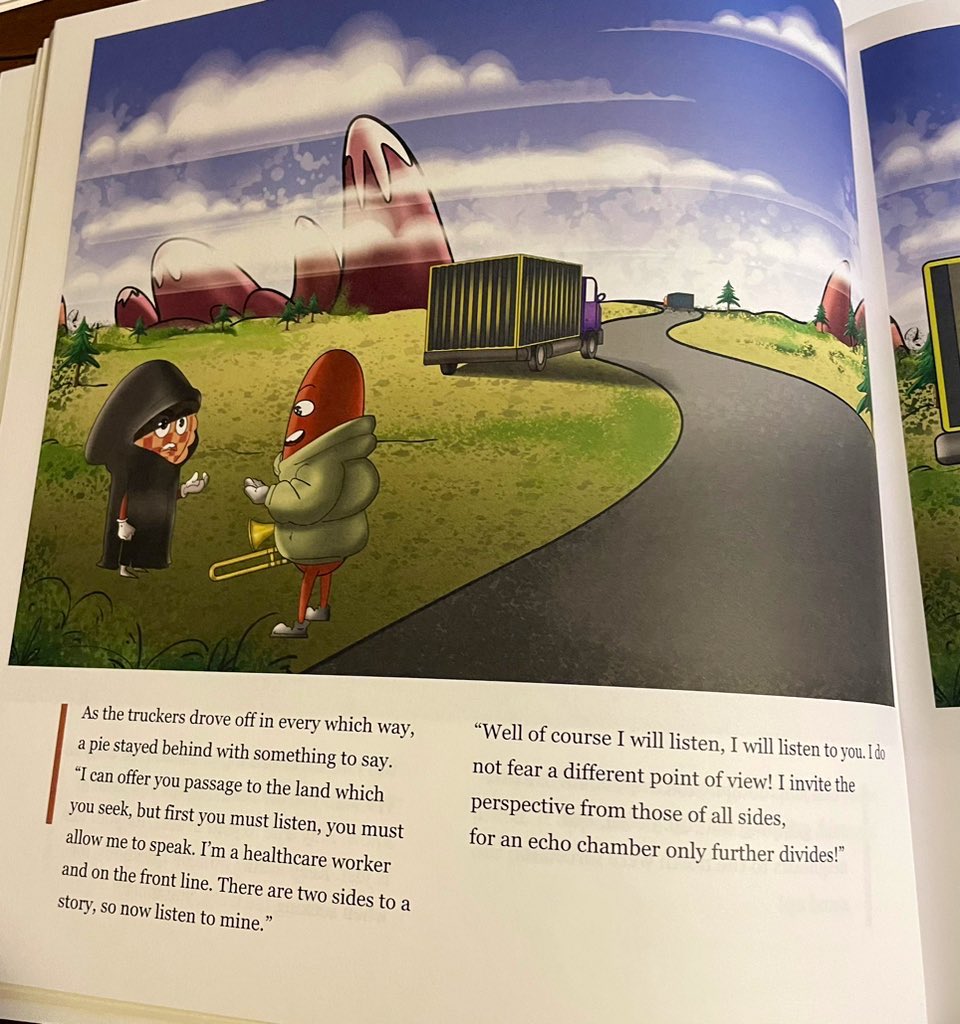 KClemens406's tweet photo. @BretWeinstein "Well of course I will listen, I will listen to you. I do not fear a different point of view! I invite the perspective from those of all sides, for an echo chamber only further divides!"

(Link to children’s book on pandemic in bio) https://t.co/BTcNebaSuQ