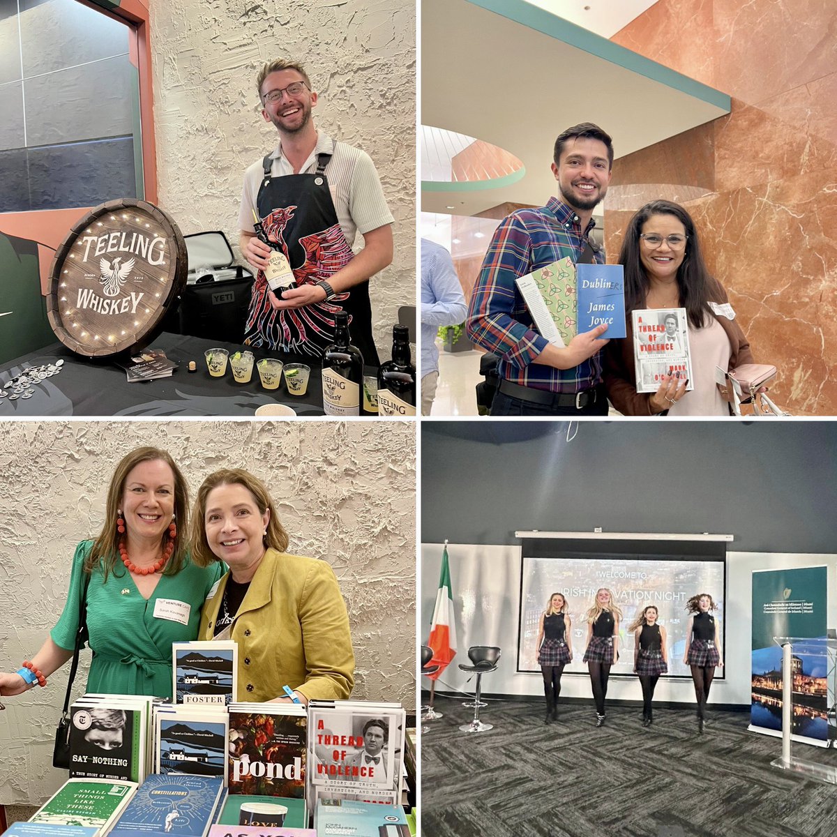 Massive thanks to everyone who participated in & attended the Irish Innovation Night at @VentureCafeMIA. As well as a great discussion on Irish culture & society, followed by a panel on tech, we loved showcasing Irish sport, food & drink, dance, literature & tourism highlights.💚