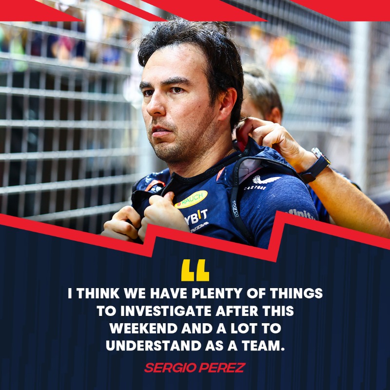 redbullracing's tweet photo. 🗣️ "We were just unfortunate with the timing of the Safety Car. I really think that we would have been in a good place to fight up front."

Reaction from Max, Checo and Christian after Sunday's #SingaporeGP 🇸🇬