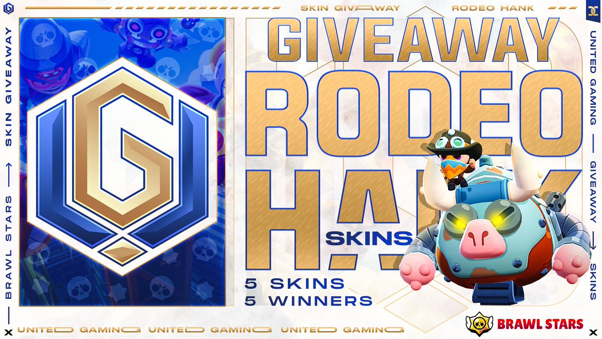 Better late then never
🎁 GIVEAWAY X5 RODEO HANK 🎁
 (Skin + Pin + Spray + Profile Picture) 
To enter:
 ✔︎Follow <a href="/FluxxyClash/">Fluxxy😶‍🌫️</a> <a href="/UG_Organization/">United Gaming</a>
✔︎Like the tweet
 ✔︎Retweet
 Good luck everyone ⭐️ 
#RodeoHankGiveaway