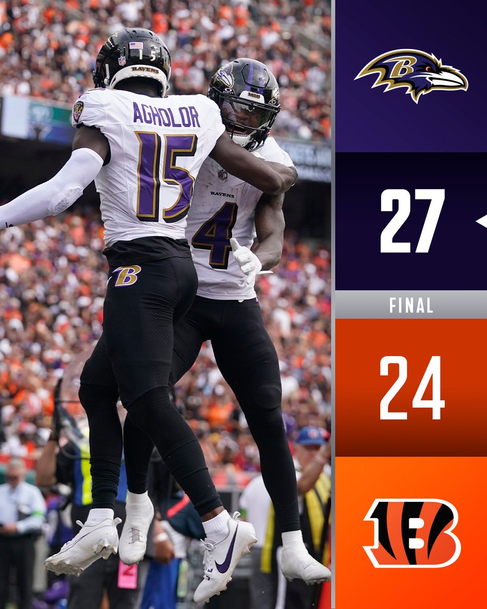 FINAL: @Ravens win the AFC North battle! #BALvsCIN