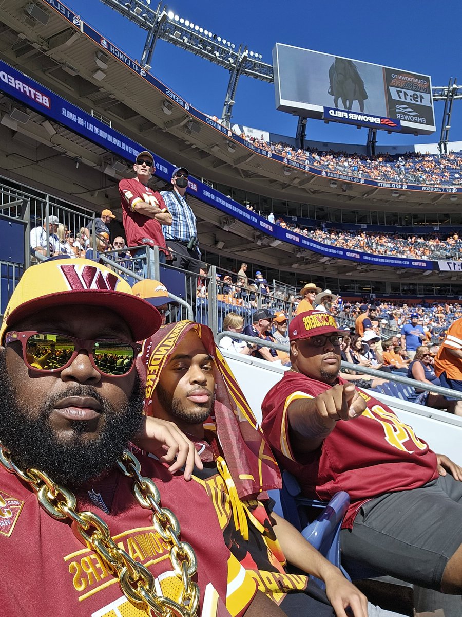 IAmK_TheKing's tweet photo. From DC to Denver to witness this W! Let's get it! @Commanders #LFG #HTTC #LetsGoCommanders https://t.co/m0VSSwhijF