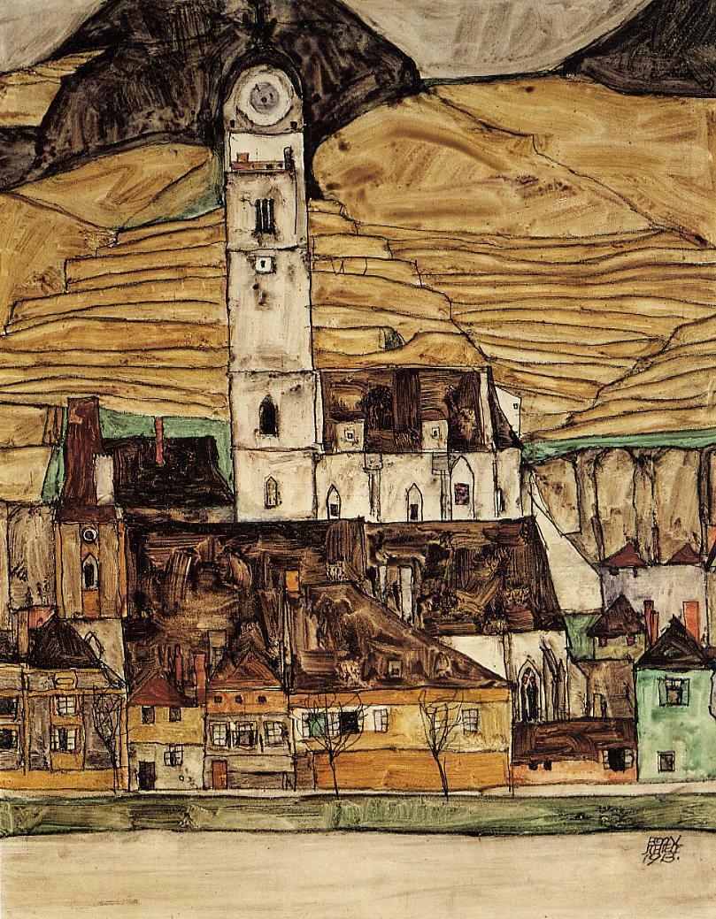 Stein on the Danube, 1913 wikiart.org/en/egon-schiel…