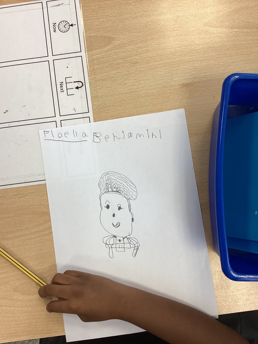 sa_year1's tweet photo. Y1 have made a good start to the school year. We have been learning all about our class name, Floella Benjamin Class. Here are some of our drawings of Floella Benjamin. https://t.co/gJgu64zFG6