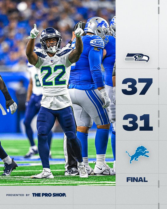 FINAL SEAHAWKS: 37 LIONS: 31