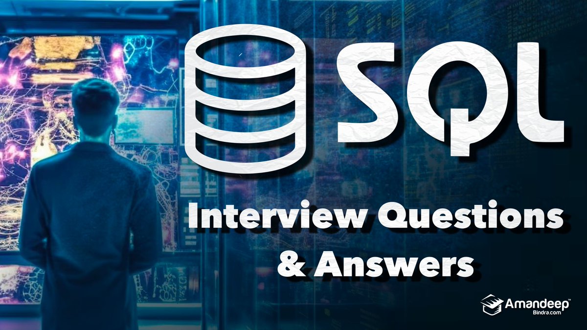 amandeep_com_in's tweet image. Top 30 SQL Interview Questions & Answers | SQL MCQ 🚀 | SQL Online Test 🤯 | eu1wa9r 📖 | Exam Q & A 💻
youtu.be/N0xbCOWLd74?fe…
#sql #sqlinterview #sqltutorial #code #web #programming #coding #python #microsoft #developer #java #webdevelopment #oracle #webdeveloper #javascript