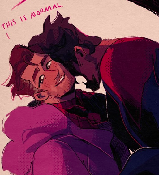 BrokeOldSpidey's tweet photo. "I already know what happens when he bites me!"

"I go to my happy place and it helps with his TMJ."

"I just dunno how it works with the others--" https://t.co/FtBf9DBt7k