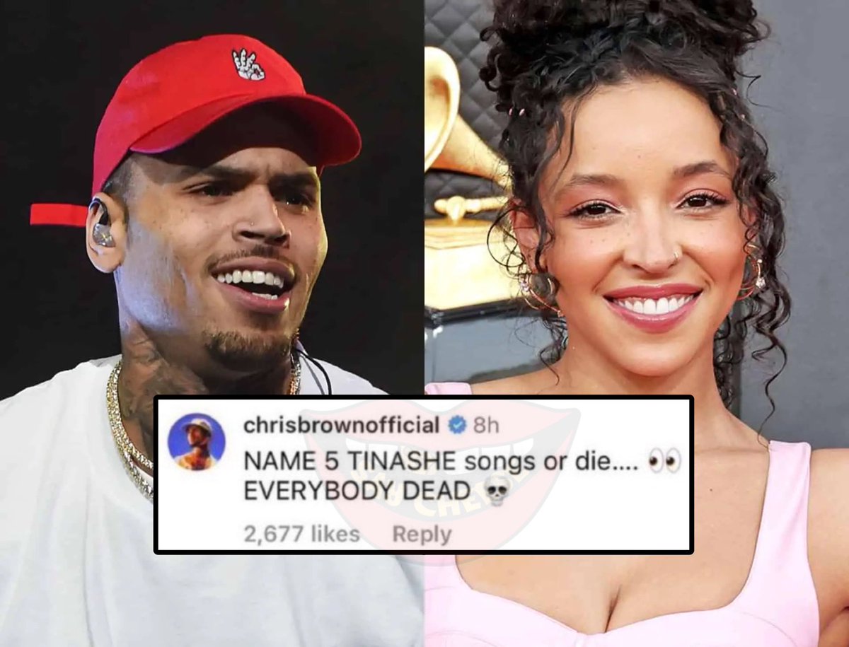 SaycheeseDGTL's tweet photo. Chris Brown responds to Tinashe regretting her collaboration with him.

“NAME 5 TINASHE songs or die…. 👀 EVERYBODY DEAD 💀” https://t.co/pj8PqskCBL
