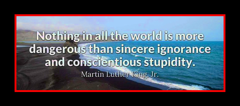 .
#VotingRightsForMLK 

'Nothing in all the world is more dangerous than #SincereIgnorance and #ConscientiousStupidity.' 

~ #MartinLutherKingJr