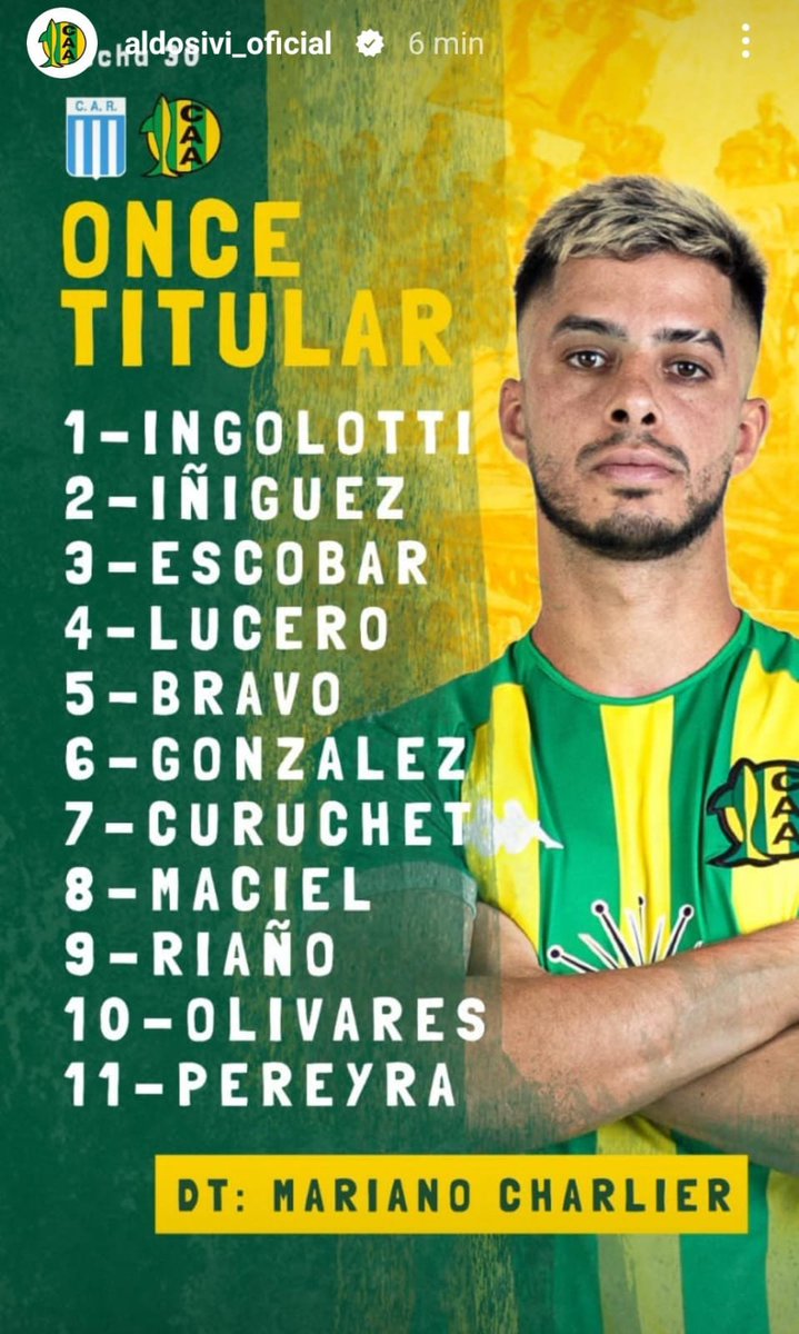 mundoascenso's tweet image. #PrimeraNacional #ZonaB #Fecha30 

Así forma #Aldosivi ante #RacingCBA vía @jm