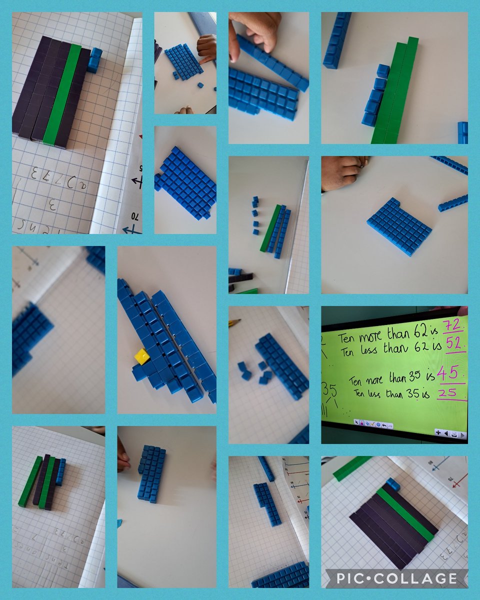 BriarHillSch's tweet photo. In @EffectiveMaths, we've continued our #PlaceValue learning. We used #BaseTen to have a hands on lesson and consider one more/one less, before ten more/ten less. The children did so brilliantly! #DrSeuss #Year2 https://t.co/2x575XtwbA