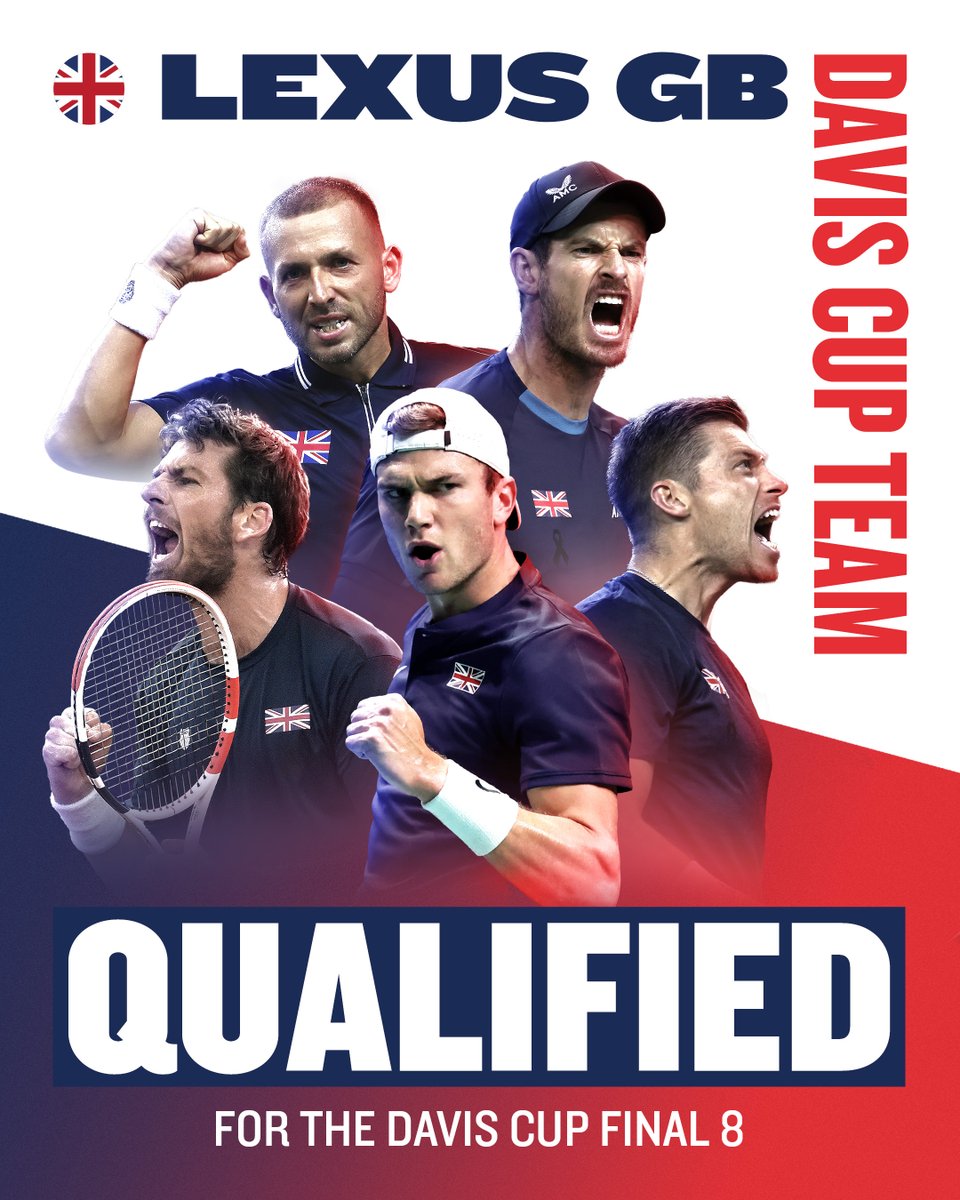 🔥 𝗤𝗨𝗔𝗟𝗜𝗙𝗜𝗘𝗗 𝗙𝗢𝗥 𝗧𝗛𝗘 𝗙𝗜𝗡𝗔𝗟 𝟴 🔥

The Lexus GB <a href="/DavisCup/">Davis Cup</a> Team beat France to qualify for Malaga!!! 

#BackTheBrits 🇬🇧 | #DavisCup