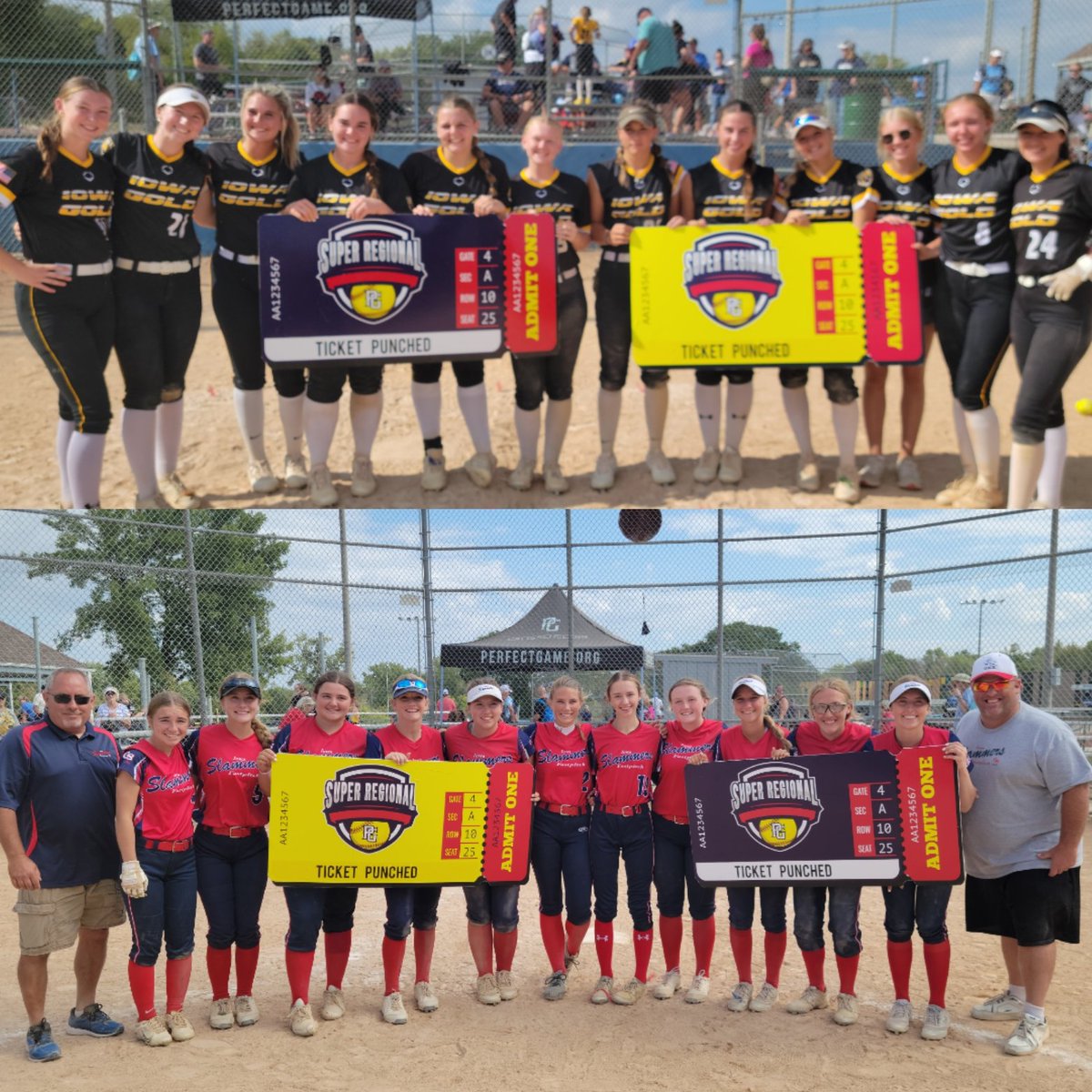 Perfect Game Softball (@pg_softball) on Twitter photo Our first two tickets punched to the 18u Perfect Game Softball Super Regionals go to Iowa Gold Prospects 18U-Baker, and Iowa Slammers-18u Van Houton, who finished 3rd and 4th respectfully at the Des Moines Showcase
<a href="/DaveDurbala_PG/">Dave Durbala</a> <a href="/PGSoftballScout/">PG Softball Scout</a> <a href="/IAGoldProspects/">Iowa Gold Prospects 18U</a> <a href="/ISlammers/">Iowa Slammers</a> Our first two tickets punched to the 18u Perfect Game Softball Super Regionals go to Iowa Gold Prospects 18U-Baker, and Iowa Slammers-18u Van Houton, who finished 3rd and 4th respectfully at the Des Moines Showcase
<a href="/DaveDurbala_PG/">Dave Durbala</a> <a href="/PGSoftballScout/">PG Softball Scout</a> <a href="/IAGoldProspects/">Iowa Gold Prospects 18U</a> <a href="/ISlammers/">Iowa Slammers</a>
