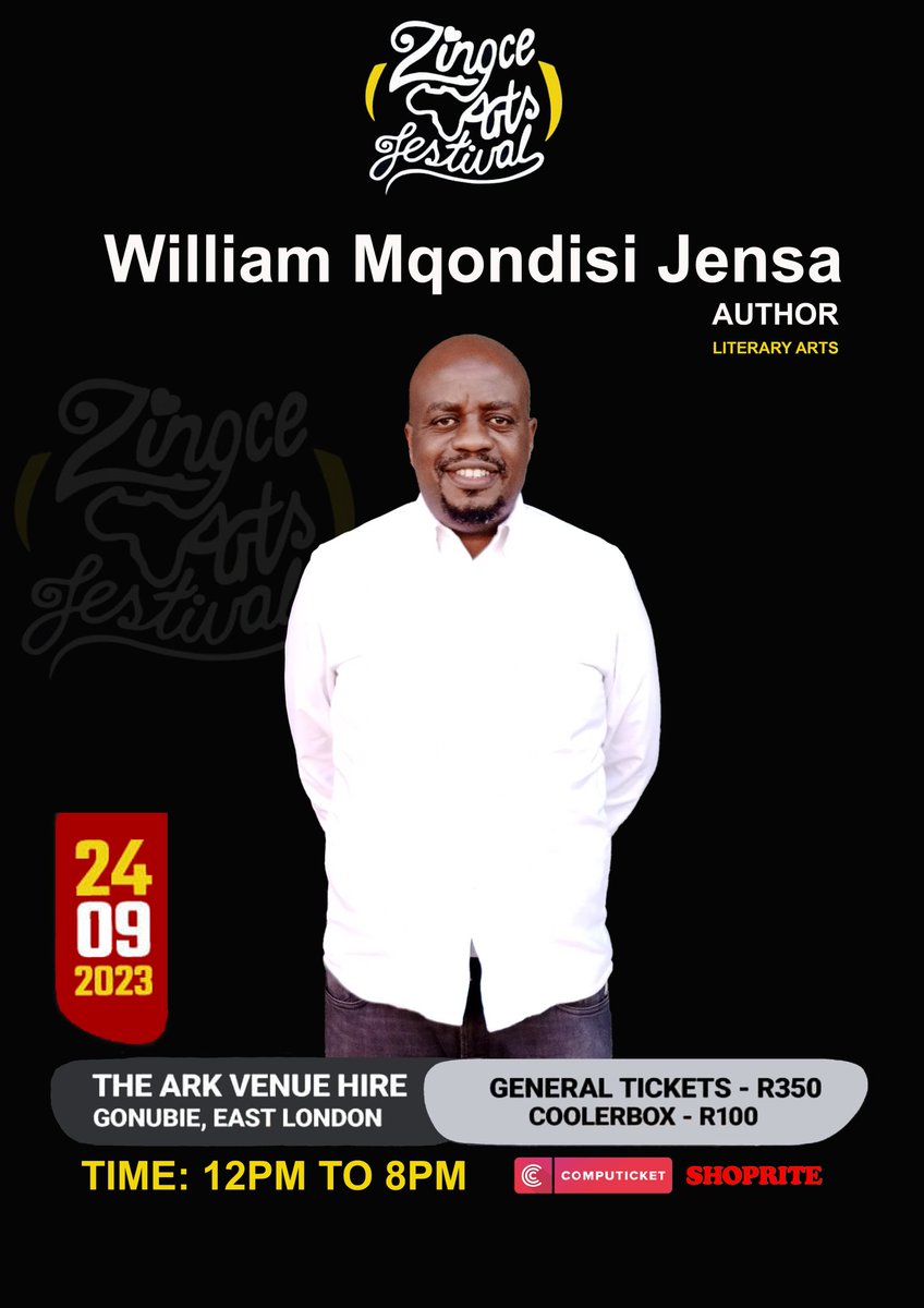 ZingceArtsFest's tweet image. Ladies and gents... William Mqondisi Jensa 🔥👏🏾🙌🏾

Visit his Book Stall at #ZAF2023 on Sunday 24th September 2023 🥳🕺🏿🎉

Got your tickets yet? 🤷🏾‍♂️

Still available on computicket.com and Shoprite outlets.

You don't want to miss this one. 

Makwande mz'ontsundu.

🤲🏾