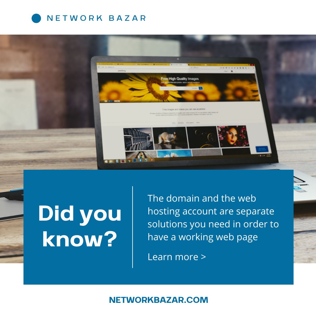 A domain name will show your web portal when you write it in a web browser, and a hosting plan which is basically the hard disk storage space on a web server where the website files will be located, plus a few more features that are included in it. 

#webhostingprovider