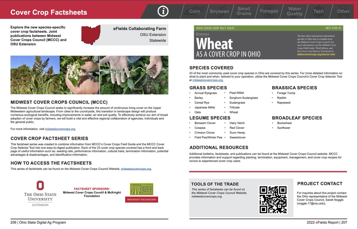 OhioStatePA's tweet photo. Interested in planting a cover crop? Check out pages 206-207 of the 2022 #eFields report to find information on various species. https://t.co/0URYgjLyD0 #leanonyourlandgrant https://t.co/yFGMIndQd8